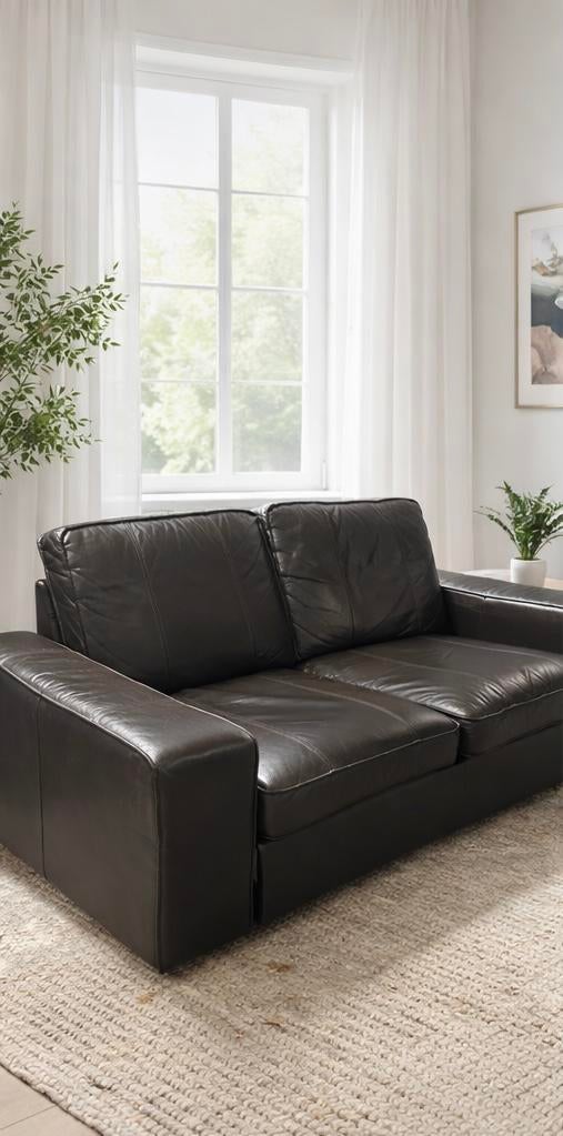 2-Zits leer Kivik sofa, Huis en Inrichting, Ophalen, Zo goed als nieuw, Leer
