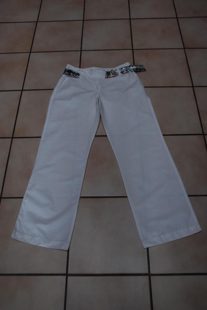 Broek „Trussardi jeans” met lage taille wit T44 als NIEUW, Trussadi jeans, Wit, Maat 42/44 (L), Ophalen of Verzenden