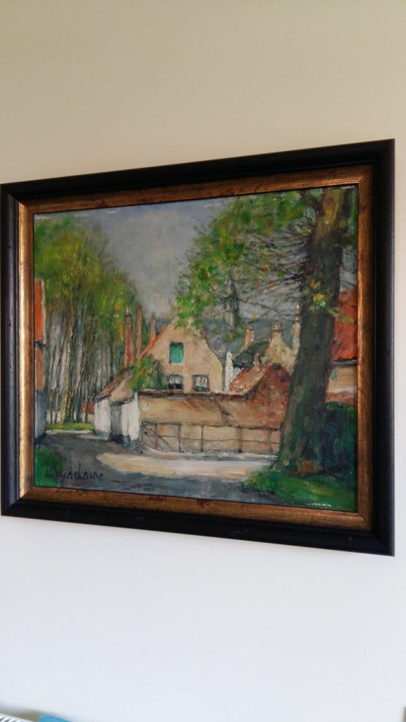olieverf op doek LEO MECHELAERE 50X60, Antiek en Kunst, Ophalen