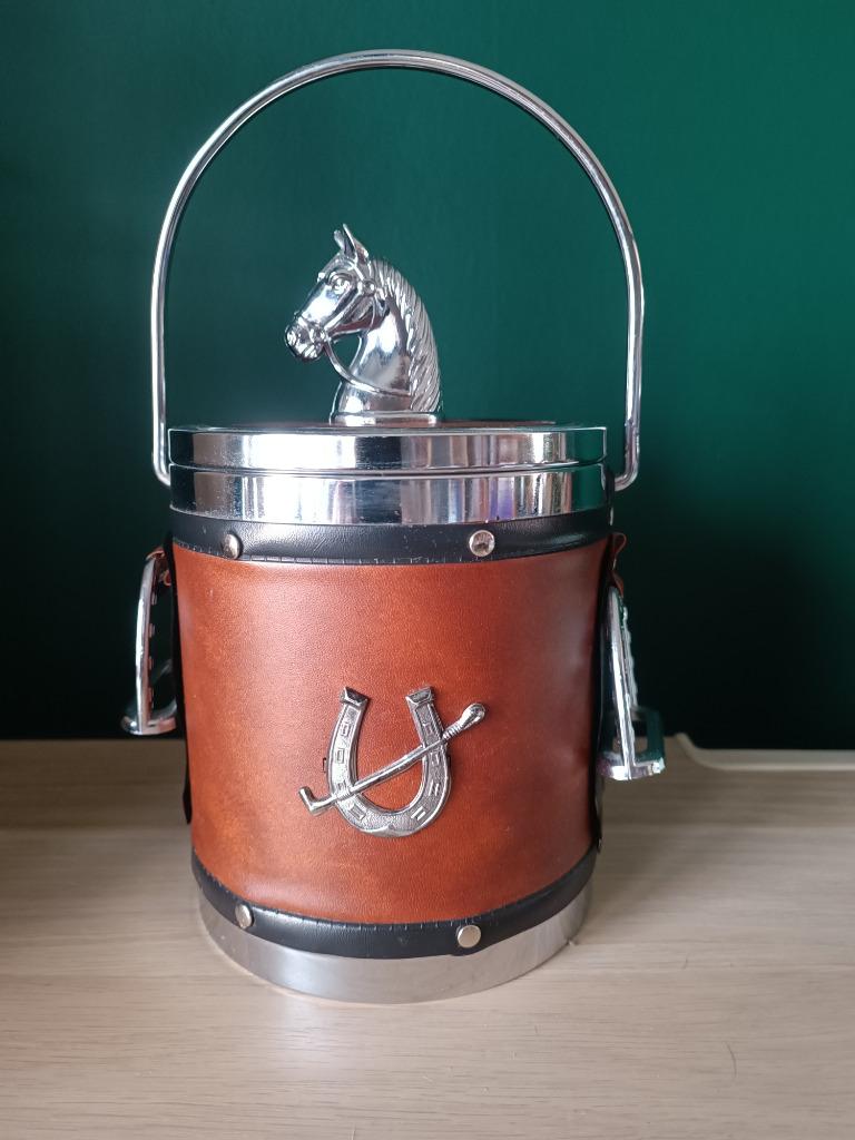 Seau à glace vintage avec élégante tête de cheval, Envoi, Comme neuf, Autres espèces