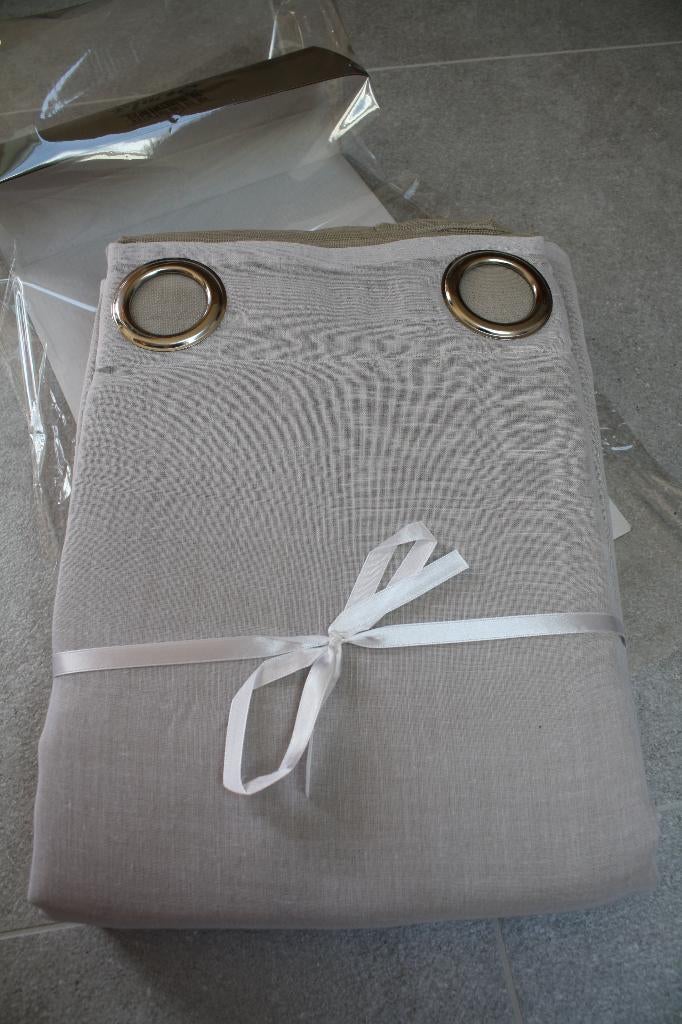 Gordijnen met dubbele voile, Ophalen, Nieuw, Beige