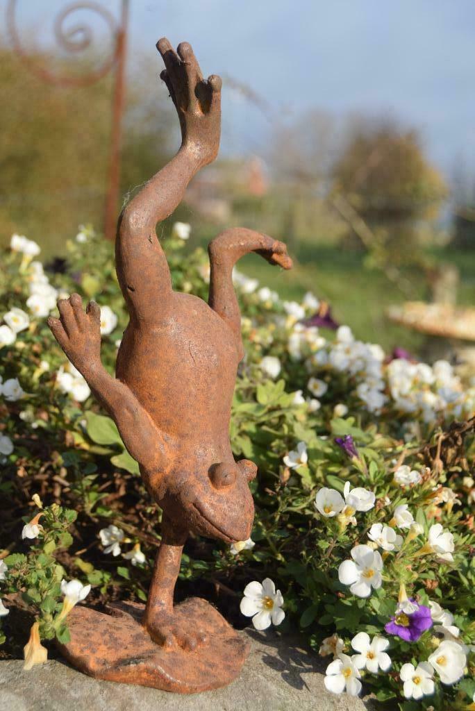 Statue en fonte patinée (la grenouille ), Jardin & Terrasse, Enlèvement ou Envoi, Neuf, Autres matériaux, Animal