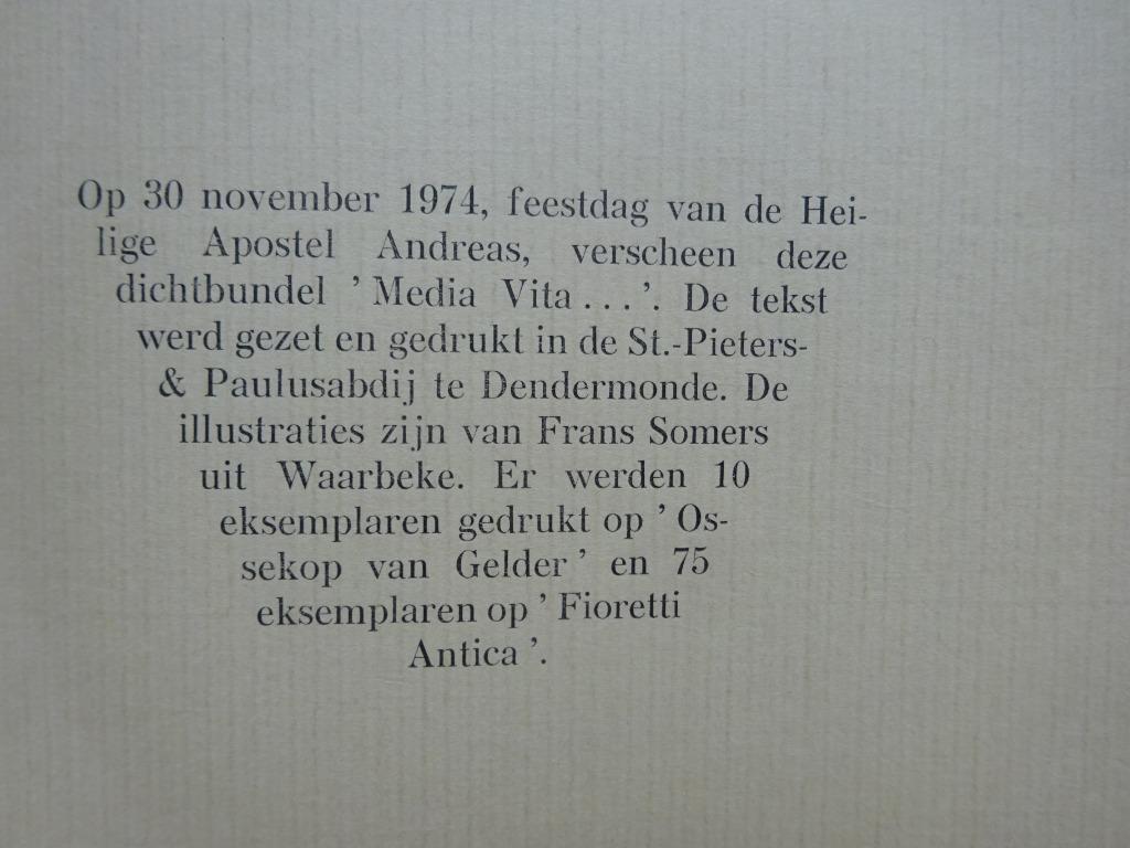 André Van Holen, Media Vita .. gedichten 1974, André Van Holen, Enlèvement ou Envoi, Un auteur, Comme neuf