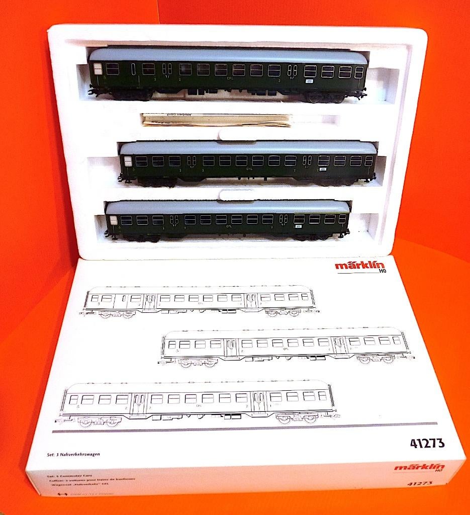 3 CFL-auto's - Commutertrein - MÄRKLIN 41273 H0 - 1:87, Hobby en Vrije tijd, Modeltreinen | H0, Gebruikt, Wagon, Wisselstroom