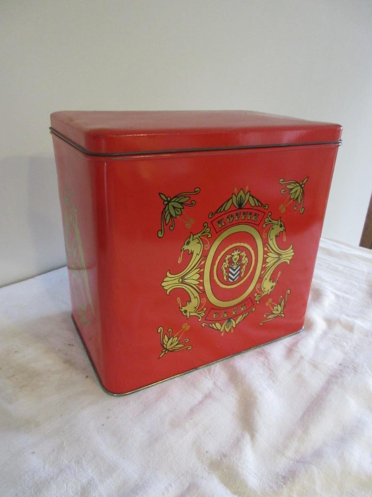 Blikken doos koffie café Rombouts 2 kg vintage metalen doos, Verzamelen, Blikken, Ophalen, Koffie