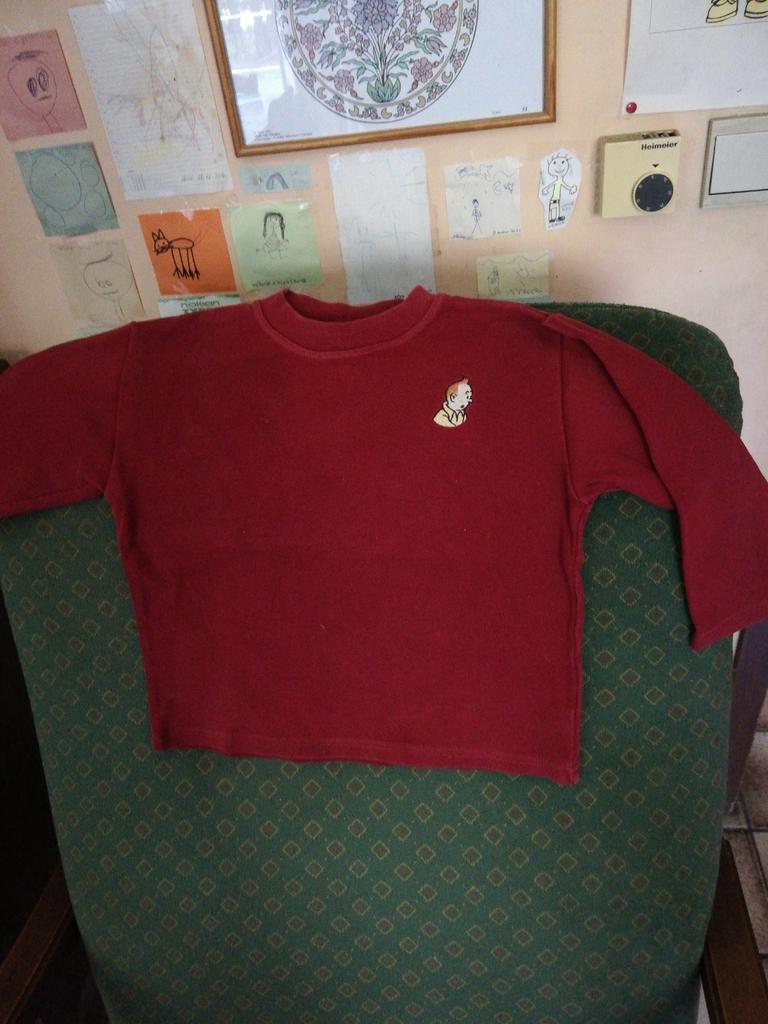 Sweat-shirt Tintin bordeaux. Taille 4 ans., Enlèvement ou Envoi, Comme neuf