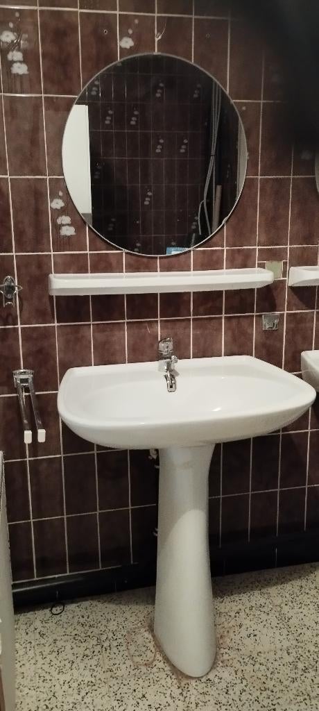 lavabo op voet, Huis en Inrichting, Ophalen, Gebruikt, Minder dan 25 cm, 50 tot 100 cm