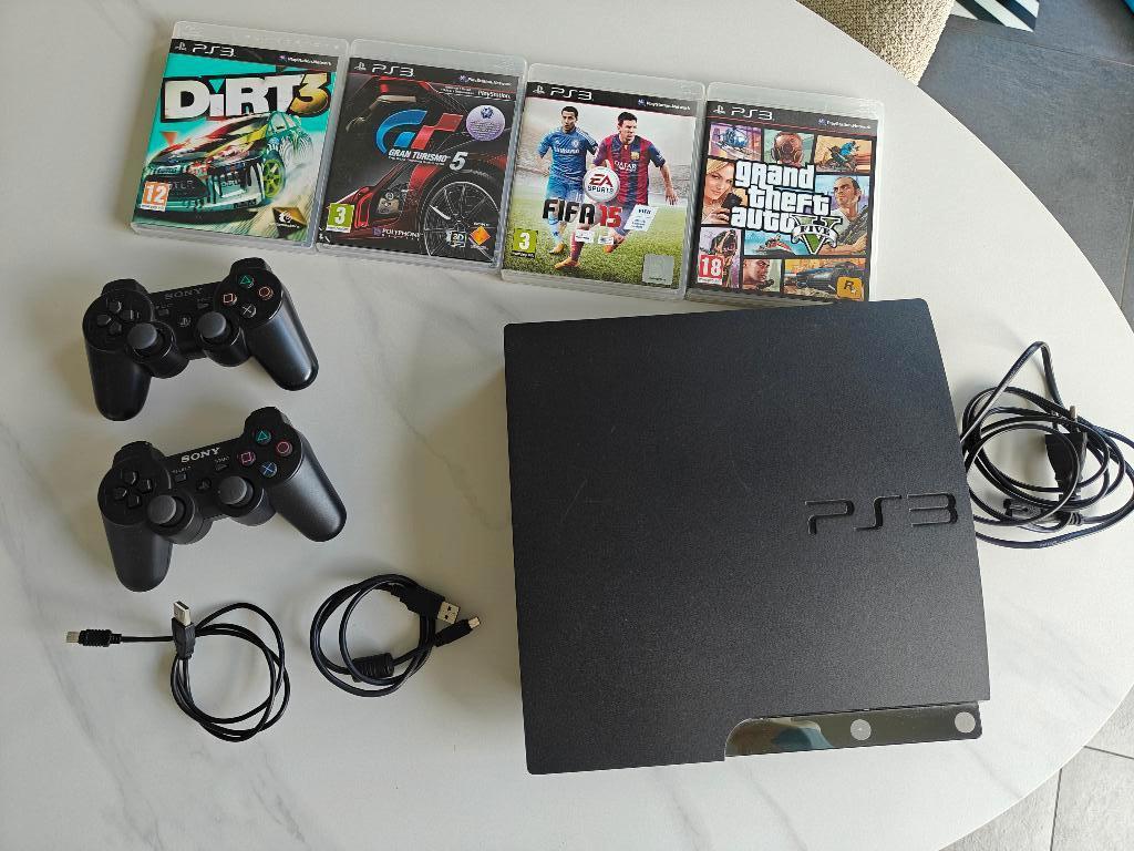 Playstation 3 + games + consoles, Games en Spelcomputers, Ophalen of Verzenden, Zo goed als nieuw, Met 2 controllers, Met games