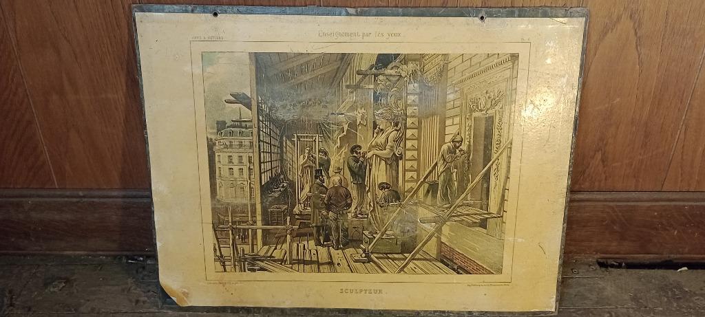 Gravure „Lesgeven door de ogen” 50x38, n73, Ophalen of Verzenden