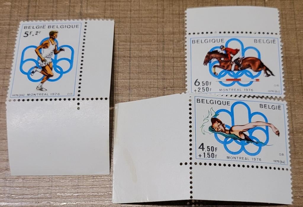 3 oude postzegels: Olympische Spelen Montreal 1976, Sans timbre, Neuf, Enlèvement ou Envoi, Non oblitéré