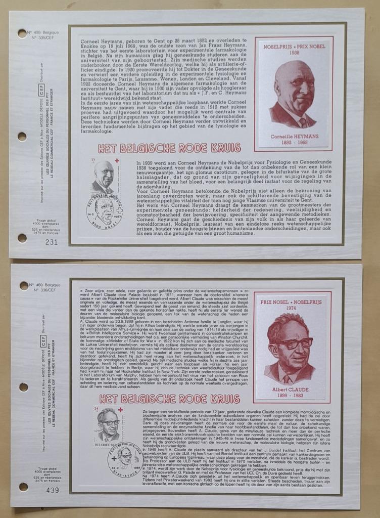Année 1987 : Cartes souvenirs fdc soie - 2241-2242 : Het Bel, Enlèvement ou Envoi