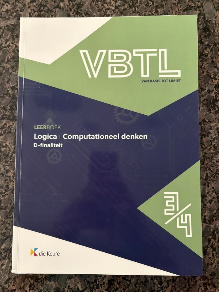 VBTL 3 – leerboek logica & computationeel denken , Die keure, Comme neuf, Enlèvement, Secondaire