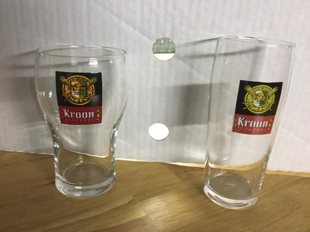 2 verres kroon bière faite chez les trappistes de trappe, Ophalen of Verzenden, Zo goed als nieuw, Bierglas