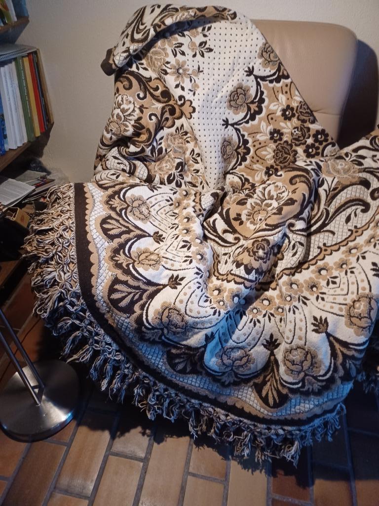 Tapis coton épais vintage, Neuf, Brun, Enlèvement, Couverture ou Couette