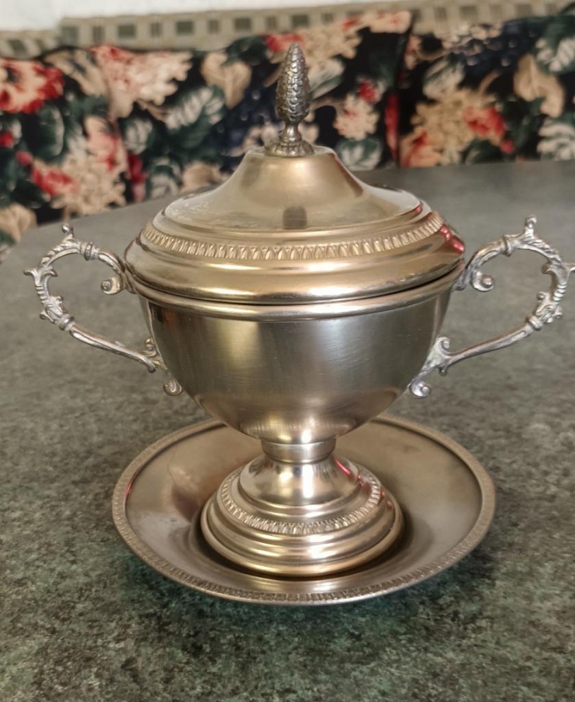 peltro tinnen 95% suikerpot  als nieuw perfecte staat, Antiek en Kunst, Antiek | Tin, Ophalen of Verzenden