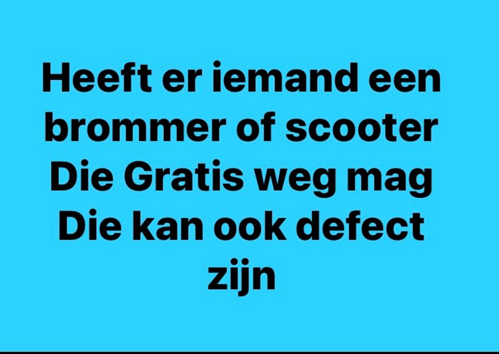 Gratis ophalen van brommers of scooters