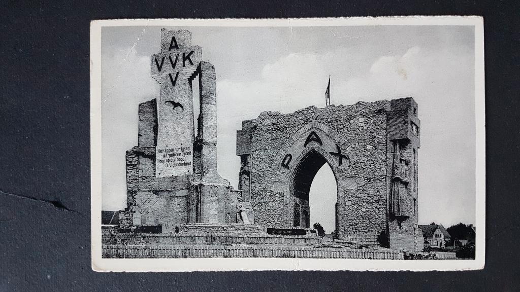 Postkaart Diksmuide Kaaskerke Ijzertoren Paxpoort, Ophalen of Verzenden, 1960 tot 1980, Gelopen, West-Vlaanderen