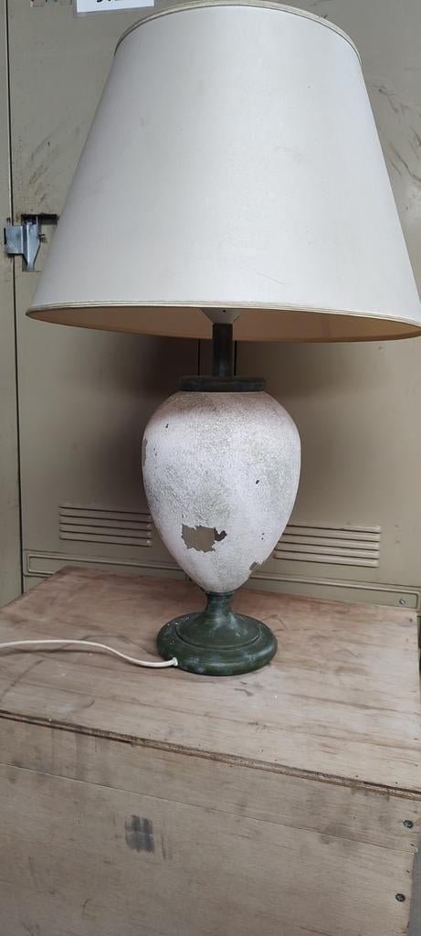 Grande lampe vintage lampe de table lampadaire vert antique, Enlèvement ou Envoi, Comme neuf