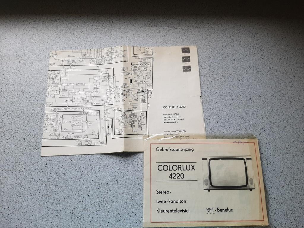 Manuel et schéma du RFT Colorlux 4220 des années 80, Enlèvement ou Envoi