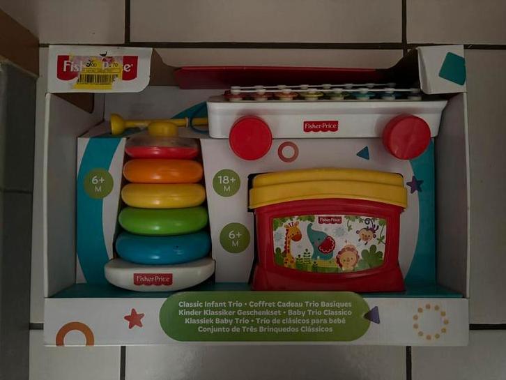 Fisher Price - tour de donuts, xylophone & boite de formes, Enlèvement, Neuf, Set de jeu