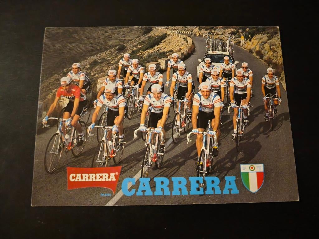 Teamfoto Carrera-Vagabond (1987), Verzamelen, Ophalen, Nieuw, Poster, Plaatje of Sticker