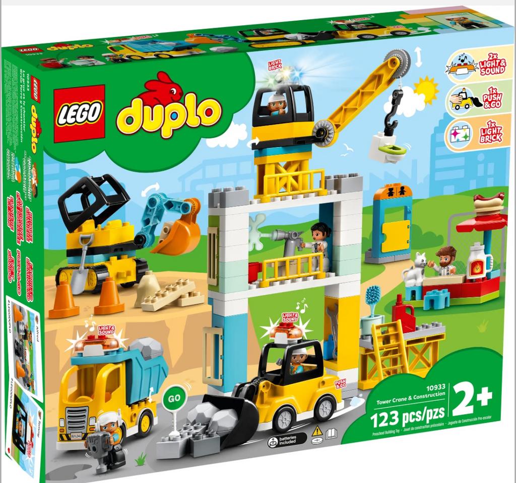 Lego Duplo 10933 - ️ Grue à tour et chantier de construction, Enlèvement ou Envoi, Comme neuf, Duplo