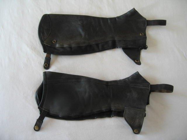 Zwarte leren chaps voor dames, Gebruikt, Dressuur, Overige typen, Ophalen of Verzenden