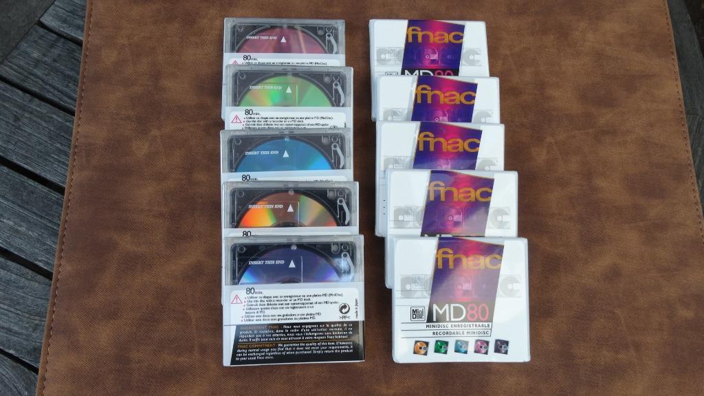 MiniDisc FNAC COLOR MD80 (5 couleurs) - 7€/pièce - 65€/10 pi, Envoi, Enregistreur MiniDisc