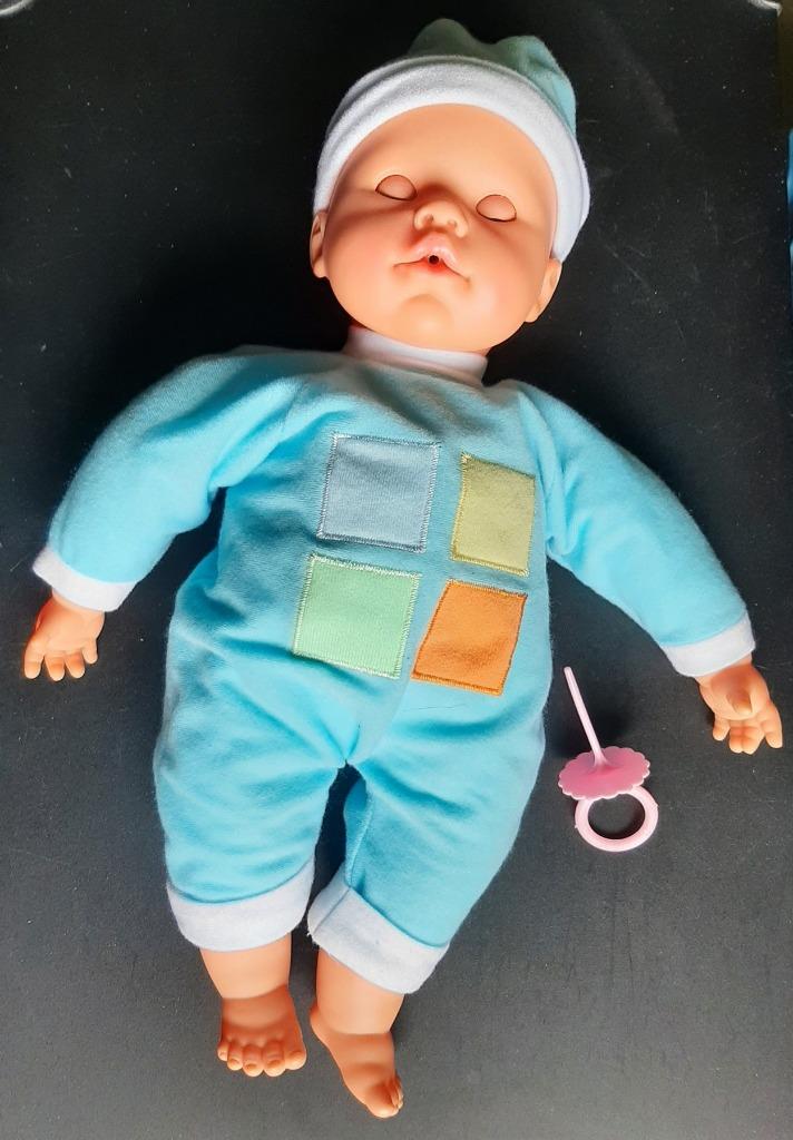 Pop baby jongen - weent - met fopspeen - 38cm, Kinderen en Baby's, Speelgoed | Poppen, Ophalen, Zo goed als nieuw, Babypop