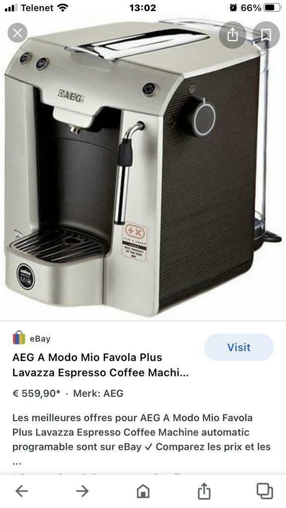 Aeg Lavazza espresso machine met melkopschuimer, Elektronische apparatuur, Koffiezetapparaten, Ophalen of Verzenden, Zo goed als nieuw