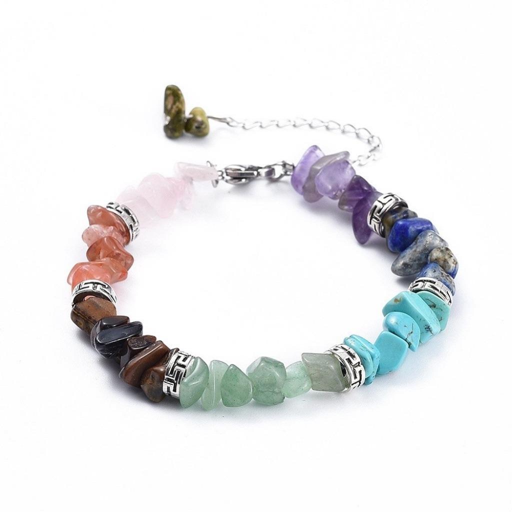 Chakra armband van edelsteen kralen, Verzenden, Nieuw, Staal, Met bedels of kralen