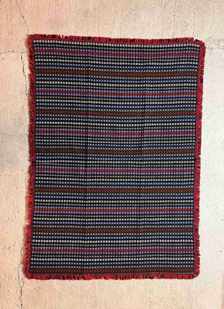 Grand foulard woonkleed plaid geweven strepen Andes 106/146, Huis en Inrichting, Woonaccessoires | Plaids en Woondekens, Ophalen of Verzenden