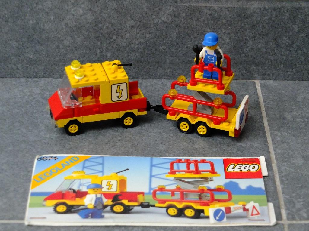 Lego 6671 - Réparateur élévateur (Utility Repair Lift), 1989, Enlèvement ou Envoi, Utilisé, Ensemble complet, Lego