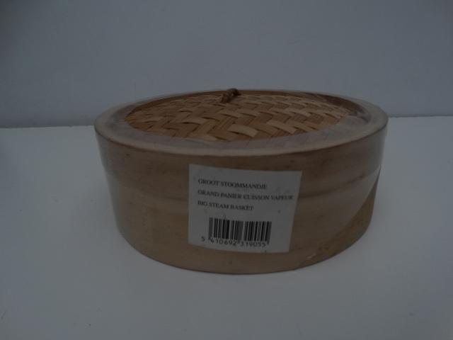 Panier à vapeur en bambou Ø 20,5 cm. Neuf., Enlèvement, Neuf, Autres matériaux, Autres types