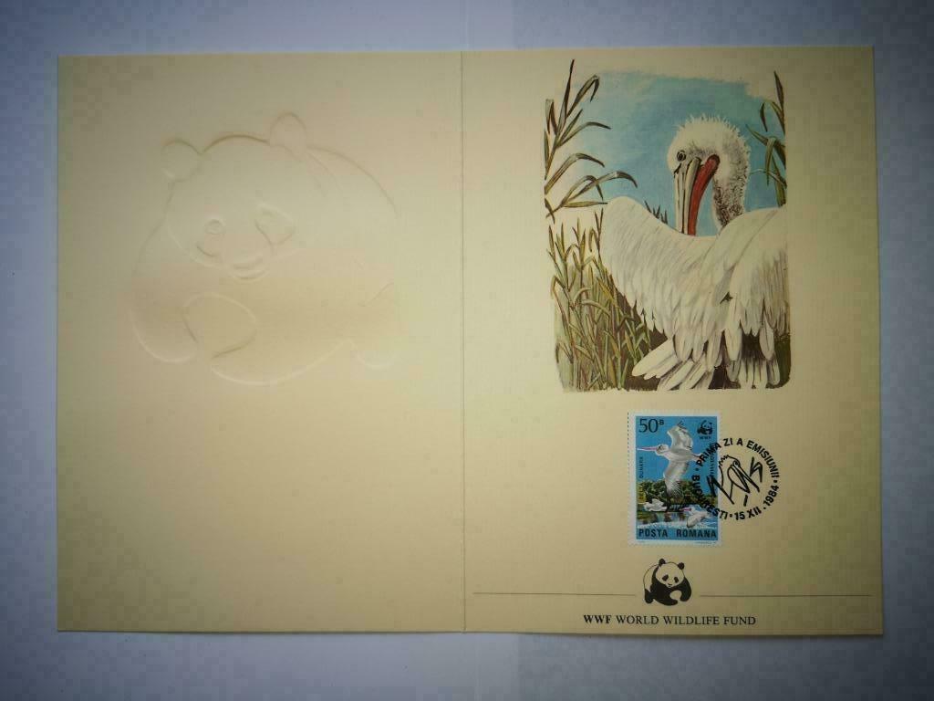 Posta romana  kaart WWF uit 1984, Met envelop, Verzenden, Gestempeld, 1e dag stempel