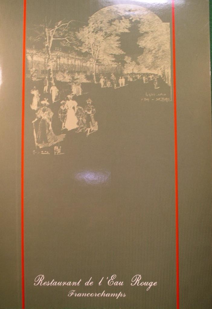 VINTAGE/MENU RESTAURANT L'EAU ROUGE/FRANCORCHAMPS/1988, Enlèvement ou Envoi, Utilisé, Autres types