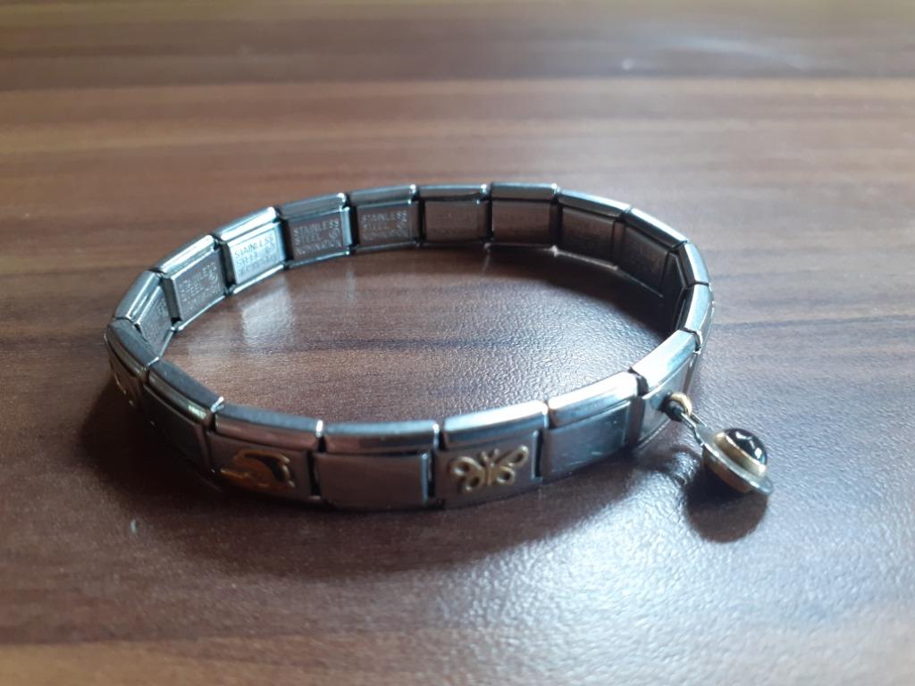 Nomination Armband met nog 4 bedels, Staal, Ophalen of Verzenden, Zo goed als nieuw, Met bedels of kralen