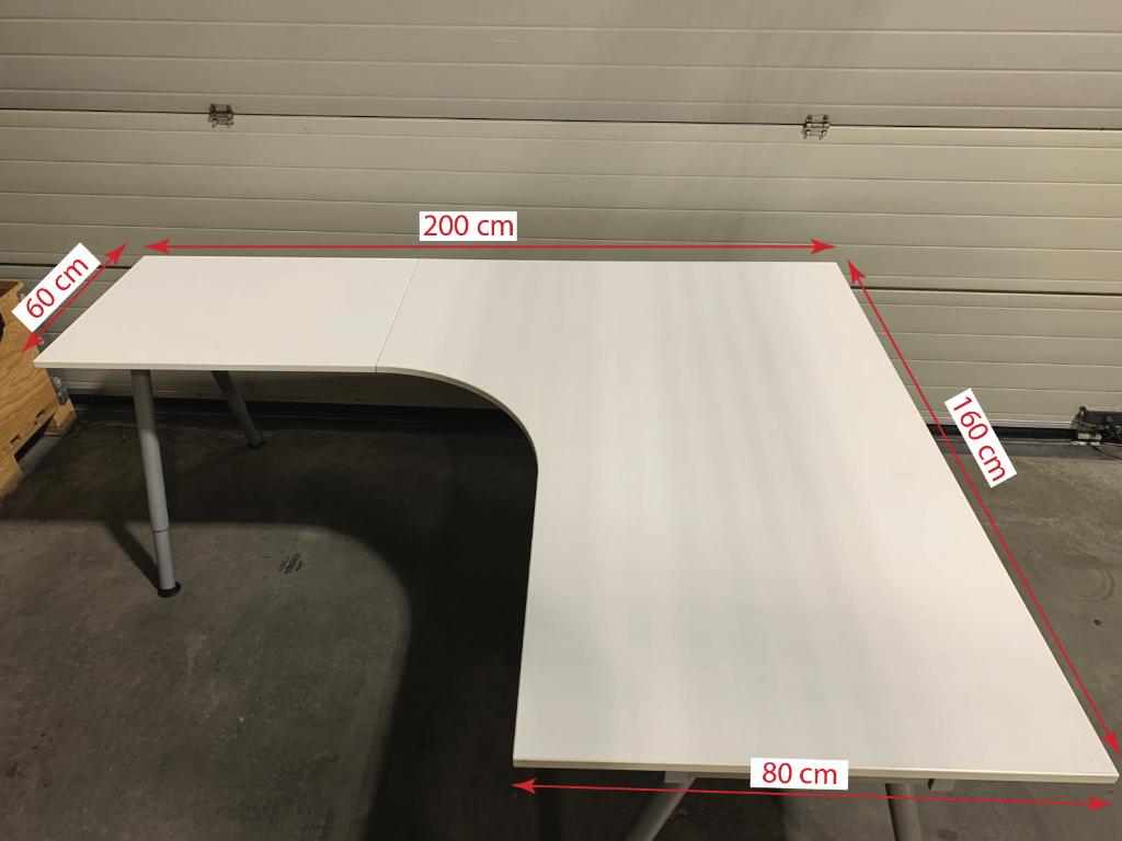 IKEA GALANT L-vorm Hoekbureau 200x160, Huis en Inrichting, Bureaus, Ophalen, In hoogte verstelbaar, Gebruikt