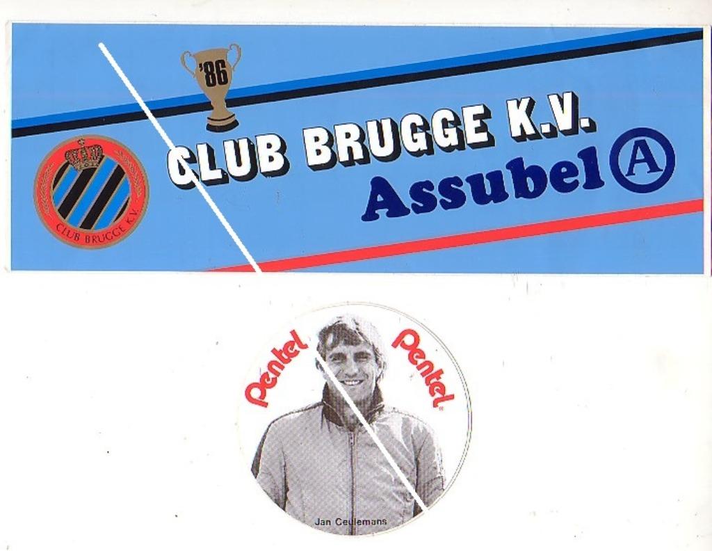 2 autocollants publicitaires Club Brugge + Ceulemans, Envoi, Comme neuf, Affiche, Image ou Autocollant