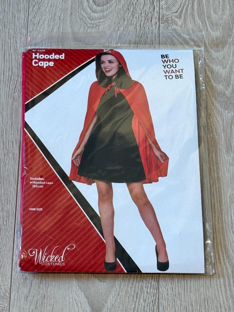 Rode cape met kap (85 cm), Ophalen of Verzenden, Nieuw, Kostuum