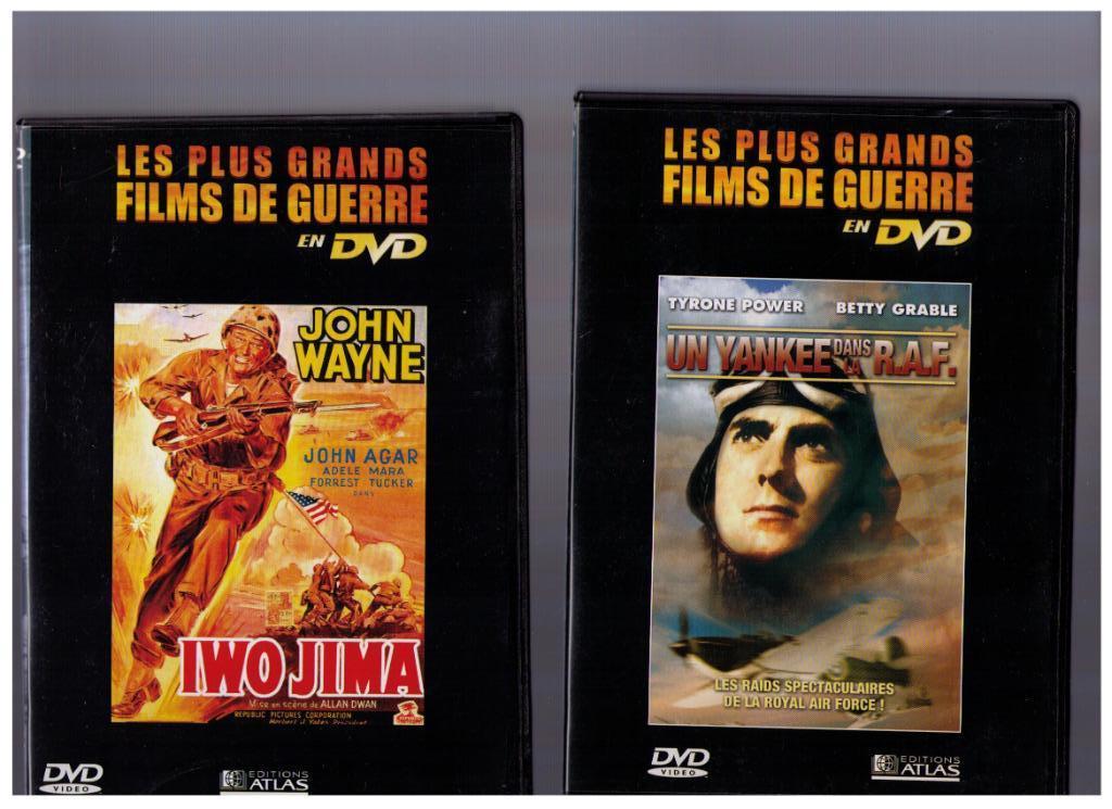 2 DVD's Film de guerre - Iwo Jima & Un yankee dans la R.A.F., À partir de 9 ans, Envoi, Comme neuf, Guerre