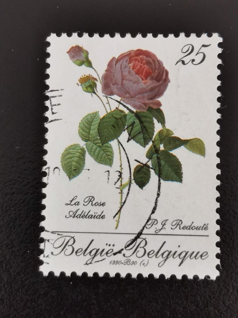 Belgie 1990 - flora - bloemen - rozen Redouté - Adelaide, Ophalen of Verzenden, Gestempeld, Overig