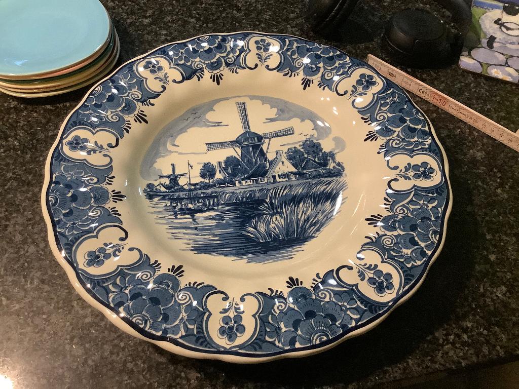 Bord Delfts blauw Molen, Antiek en Kunst, Ophalen of Verzenden