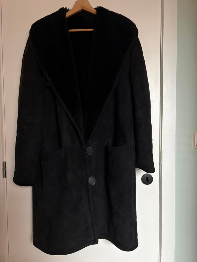 Vintage omgekeerd lam mantel – Parmentier, Kleding | Dames, Ophalen, Gedragen, Maat 38/40 (M), Blauw