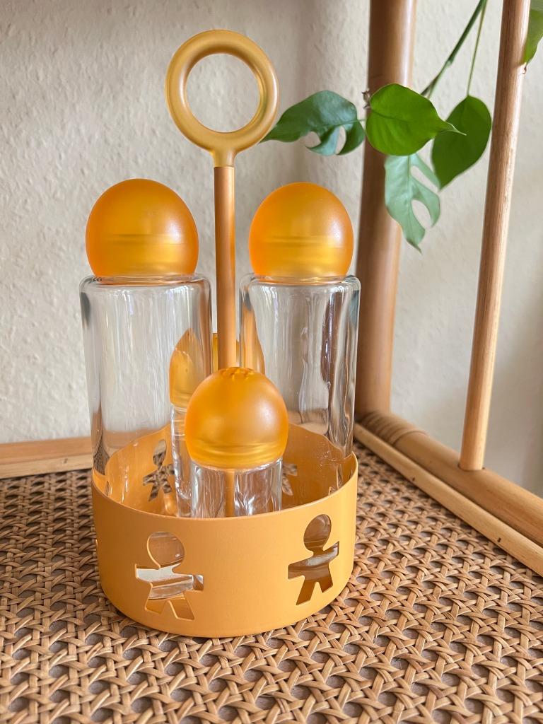 Service à condiments orange King-Kong Girotondo Alessi, Enlèvement ou Envoi, Verre, Utilisé, Autres types