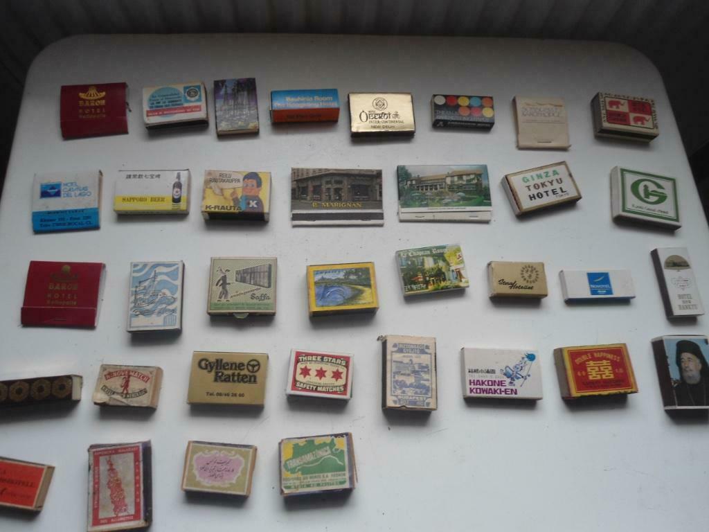 Lot d' Anciennes Boîtes d'Allumettes Pleines ( 35 pièces )., Collections, Enlèvement ou Envoi, Utilisé, Boîtes ou marques d'allumettes