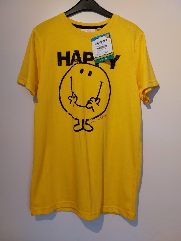Mr Men Mr Happy T-shirt maat 158 (13 jaar +) (NIEUW), Neuf, Garçon, Enlèvement ou Envoi, Chemise ou À manches longues