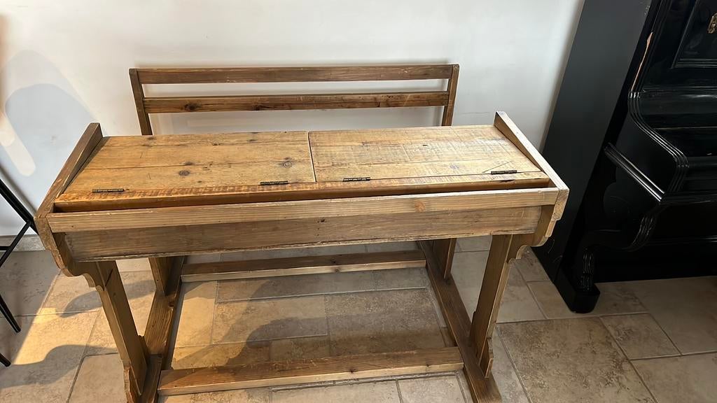 Oude houten bureau, Huis en Inrichting, Tafels | Sidetables, Ophalen, Gebruikt, 75 cm of meer, Pastorie