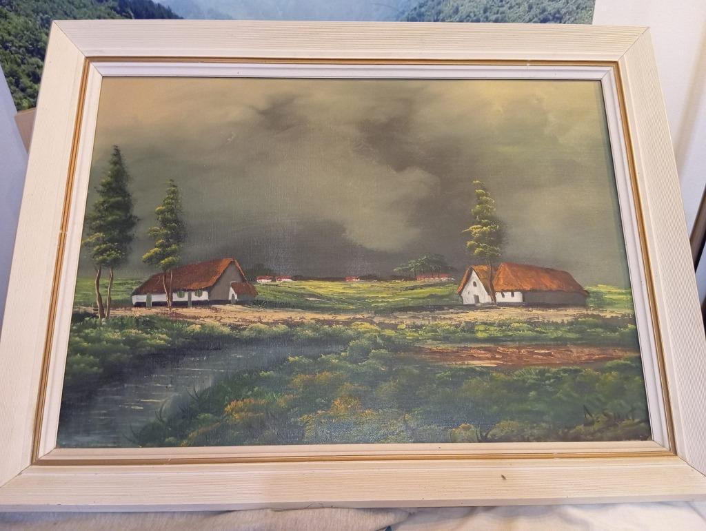Schilderij landtafereel DE SMET, Antiquités & Art, Art | Peinture | Classique, Enlèvement