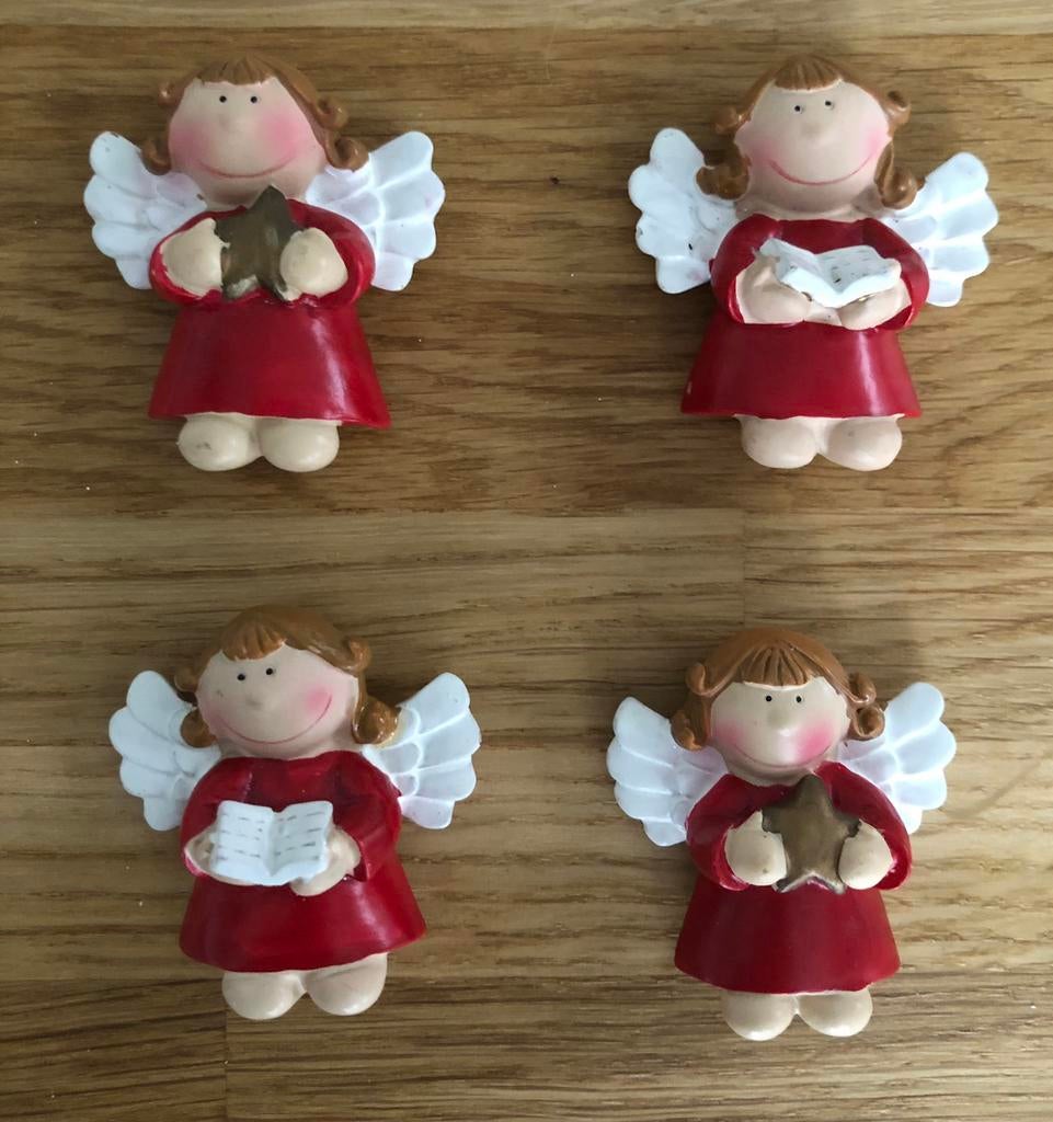 lot de 4 aimants en forme d'ange rouge, Enlèvement ou Envoi, Comme neuf